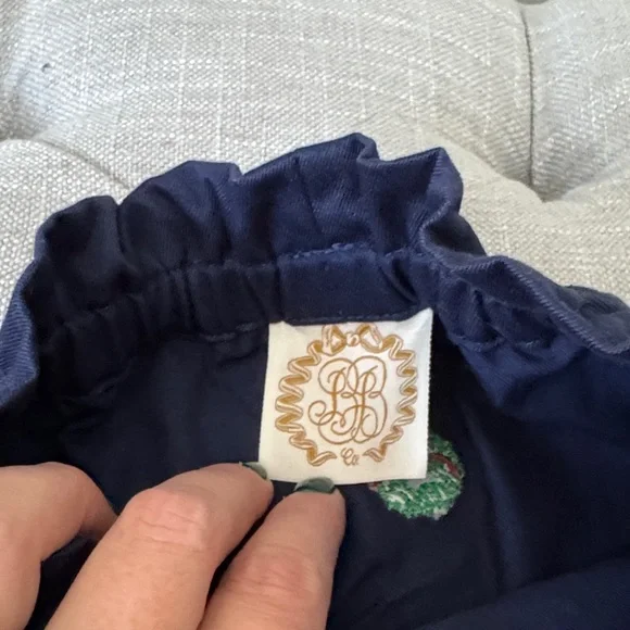 TBBC 2T Festive Navy Kids Skirt with Embroidered Wreaths - Picture 3 of 5